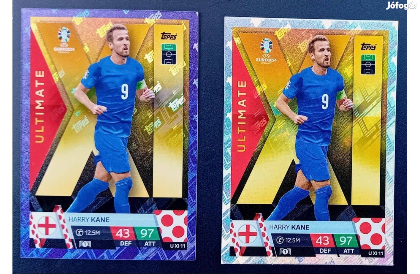 Harry Kane Anglia Ultimate XI és Purple Sapphire focis kártya