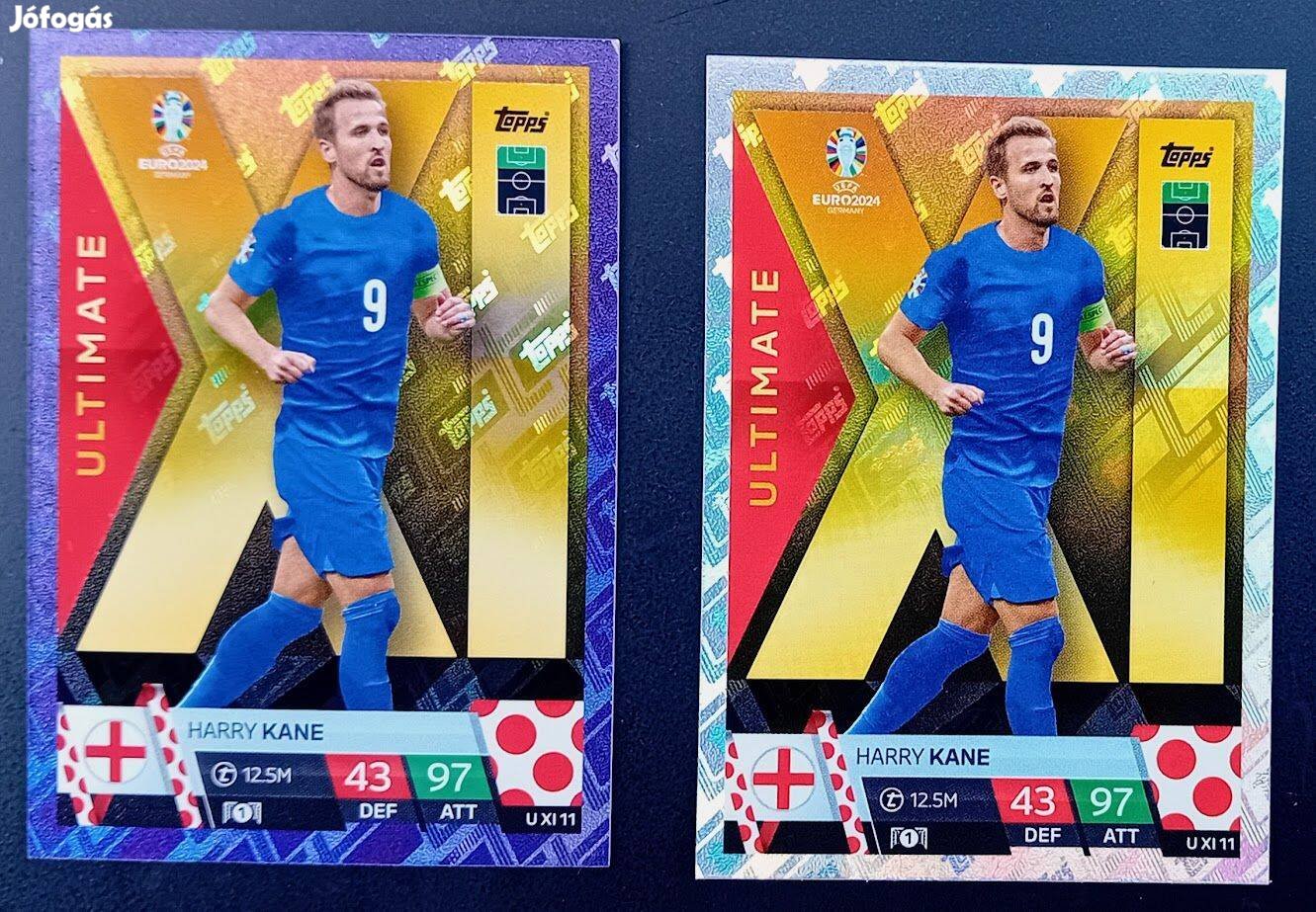 Harry Kane Anglia Ultimate XI és Purple Sapphire focis kártya