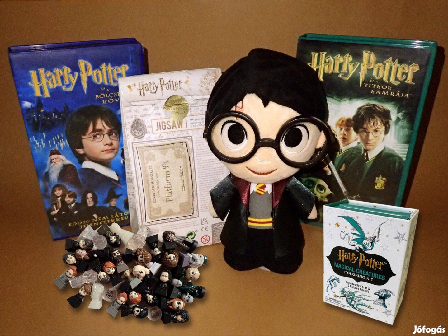 Harry Potter 2 db VHS Titkok kamrája Bölcsek köve baba kirakó figura