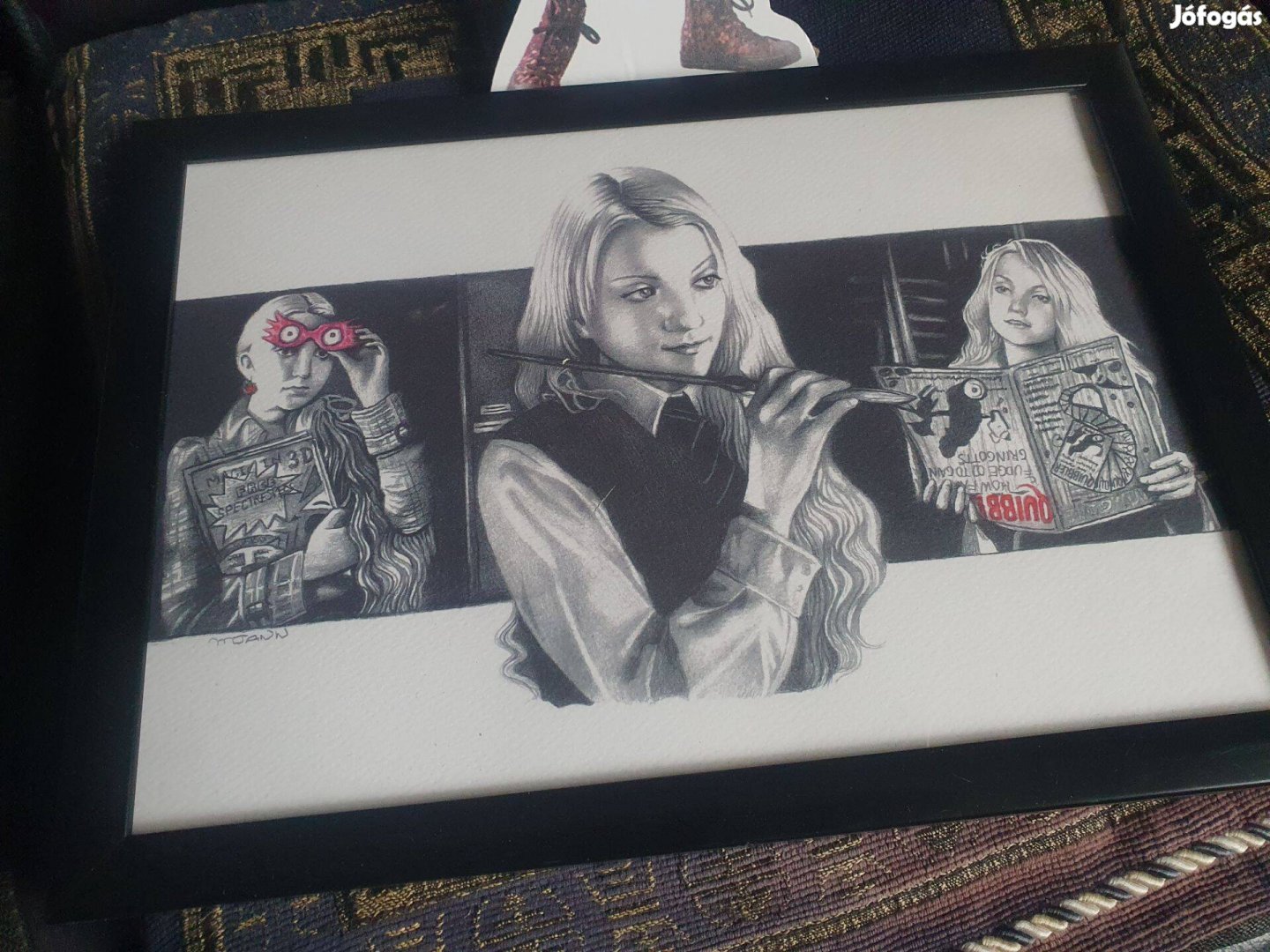 Harry Potter keretezett kép -új + Luna Lovegood figura