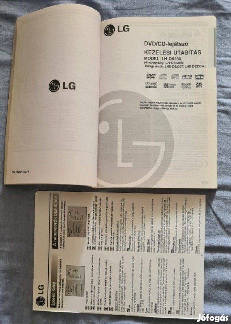 Használati utasítás LG DVD/CD lejátszóhoz (LH-D6230)