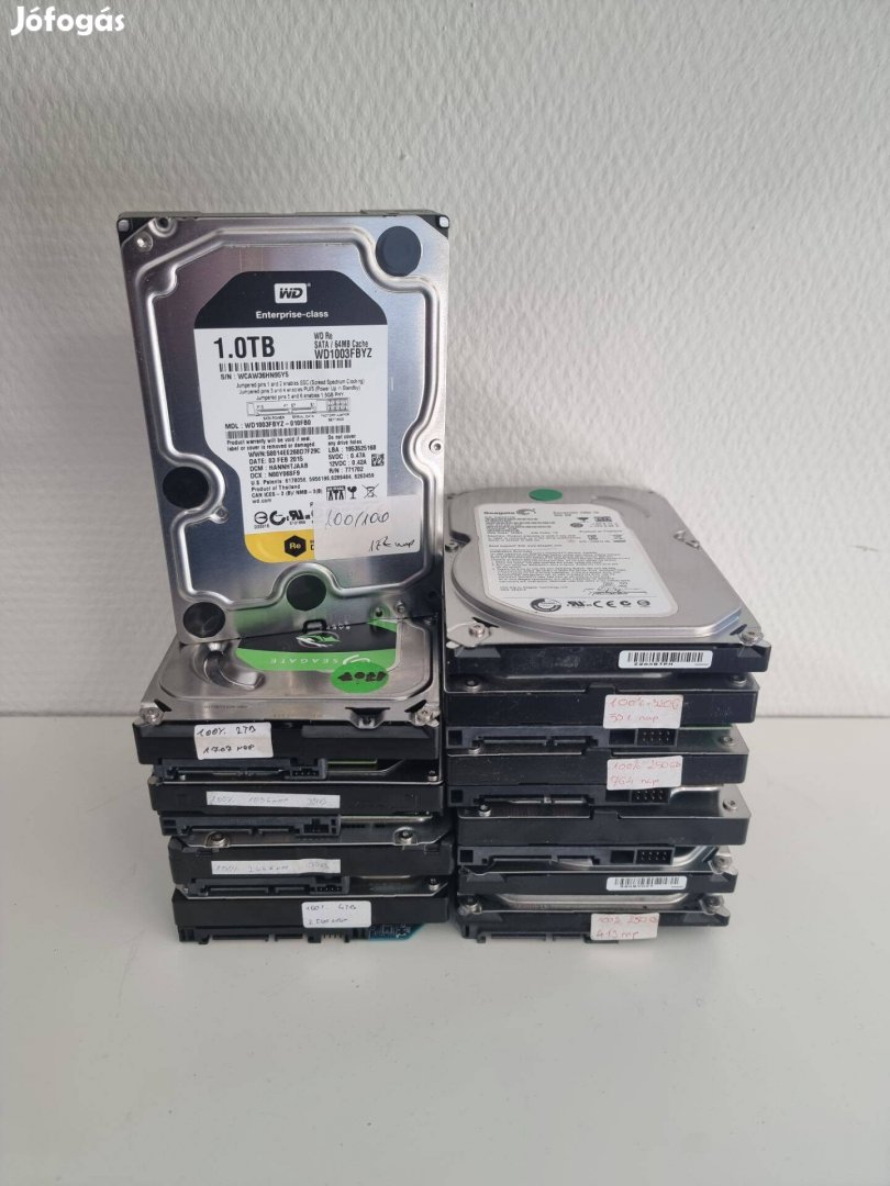 Használt 3,5" asztali PC HDD, merevlemez ->1TB - S-ATA