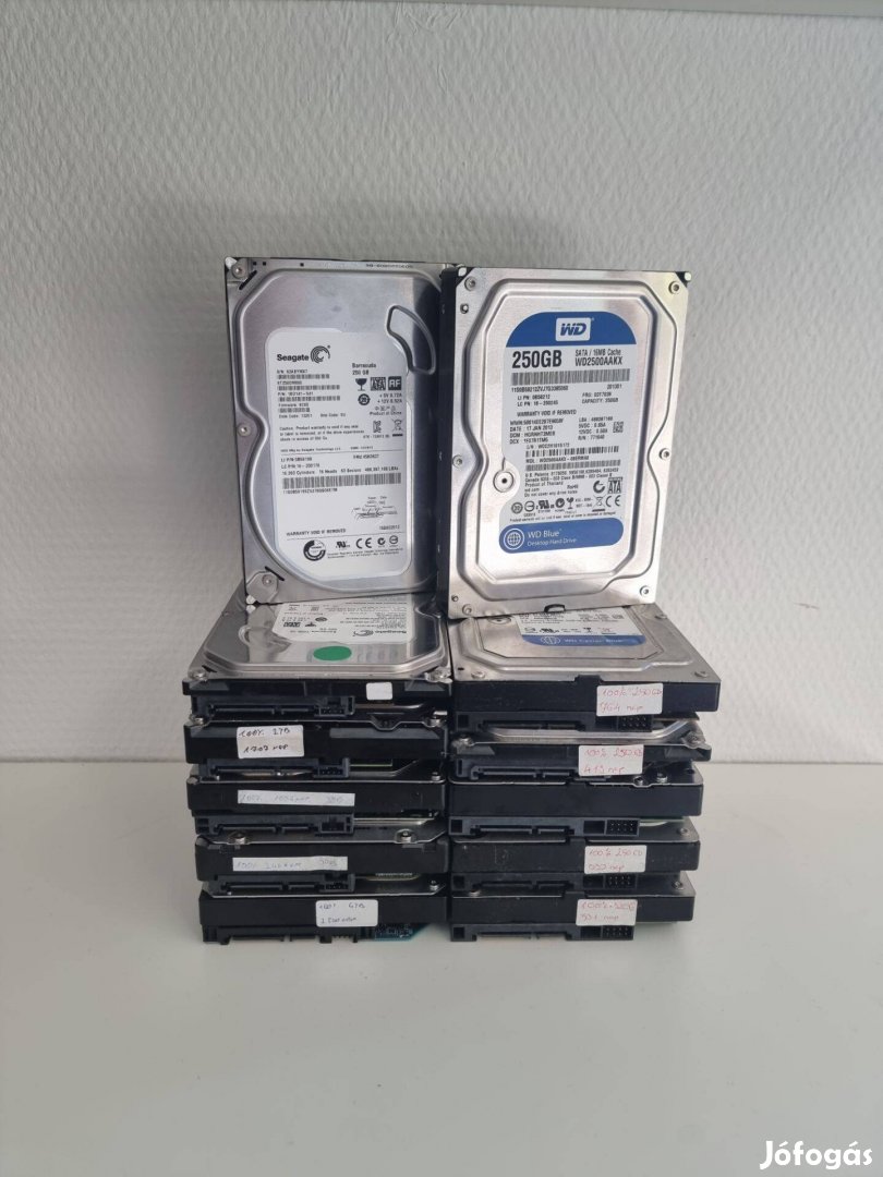 Használt 3,5" asztali PC HDD, merevlemez ->250GB - S-ATA