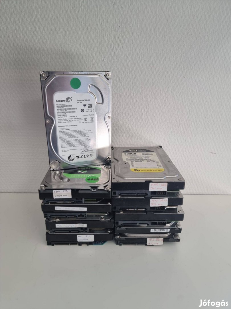 Használt 3,5" asztali PC HDD, merevlemez ->500GB - S-ATA