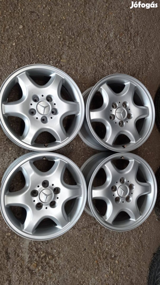 Használt 5x112 lyukosztású 16 colos gyári Mercedes kétszéles alu felni