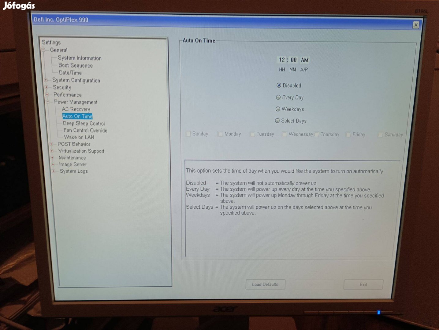 Használt Acer B196L 19" monitor