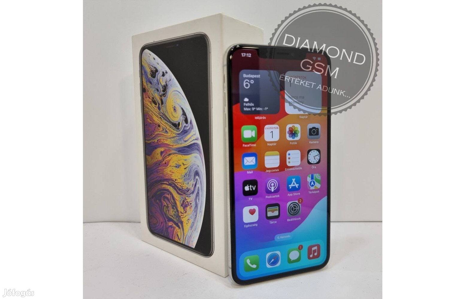 Használt Apple iphone XS Max 256 GB, Ezüst színben,