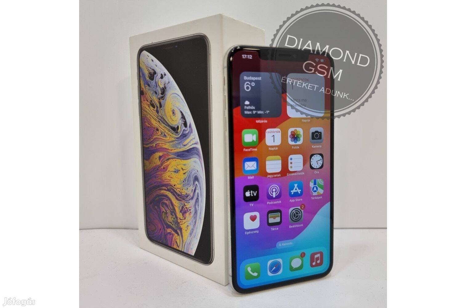 Használt Apple iphone XS Max 256 GB, Ezüst színben,