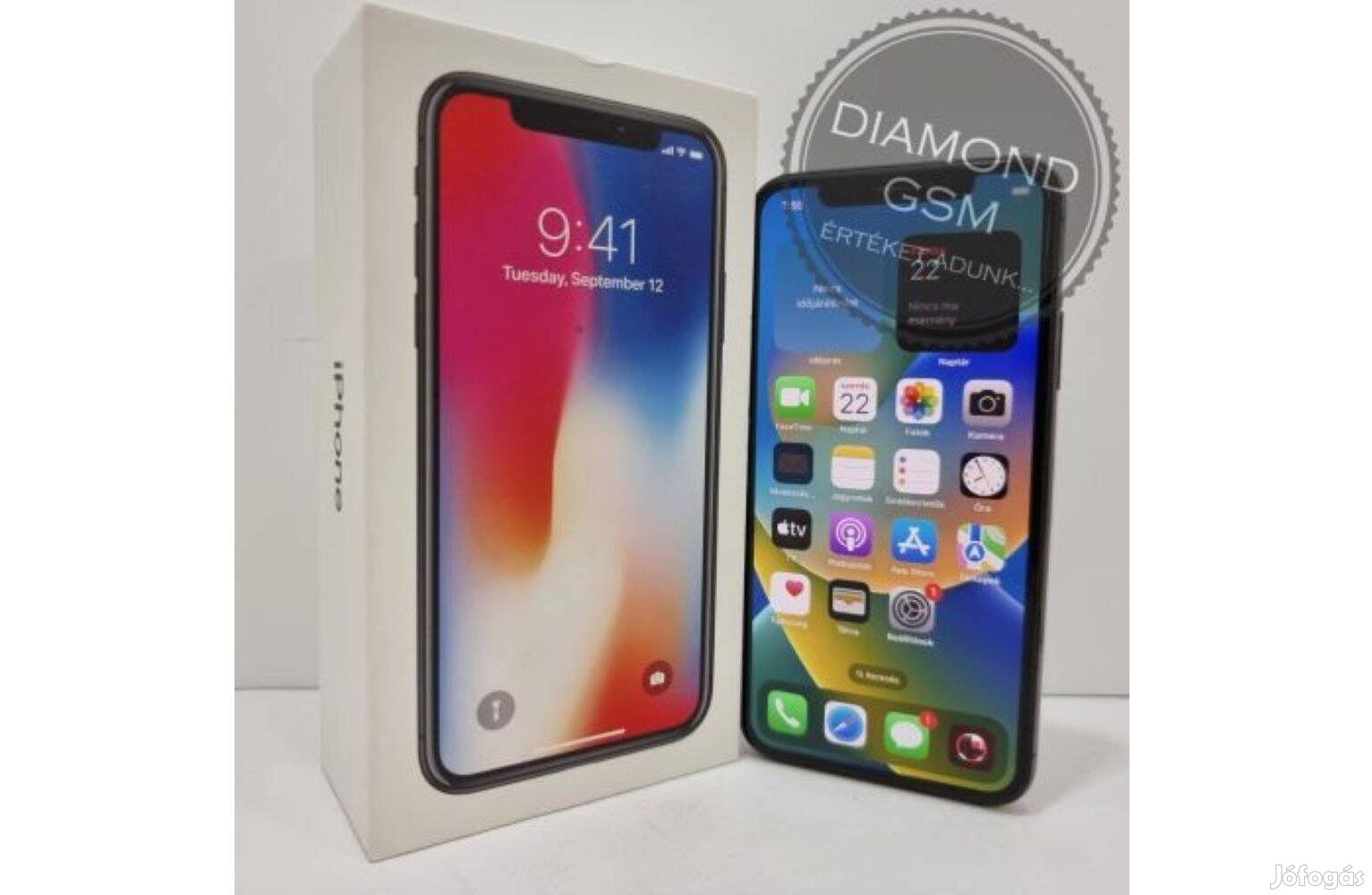 Használt Apple iphone X 64 GB, Asztroszürke színben,