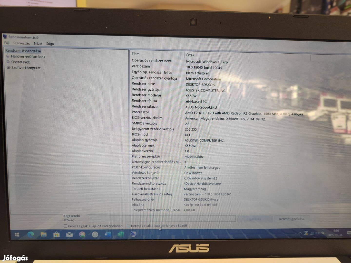 Használt Asus X552W Notebook