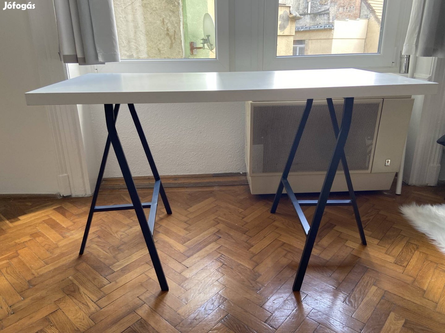 Használt Ikea linnmon asztallap 60x120 cm + 2 db lerberg asztalbak