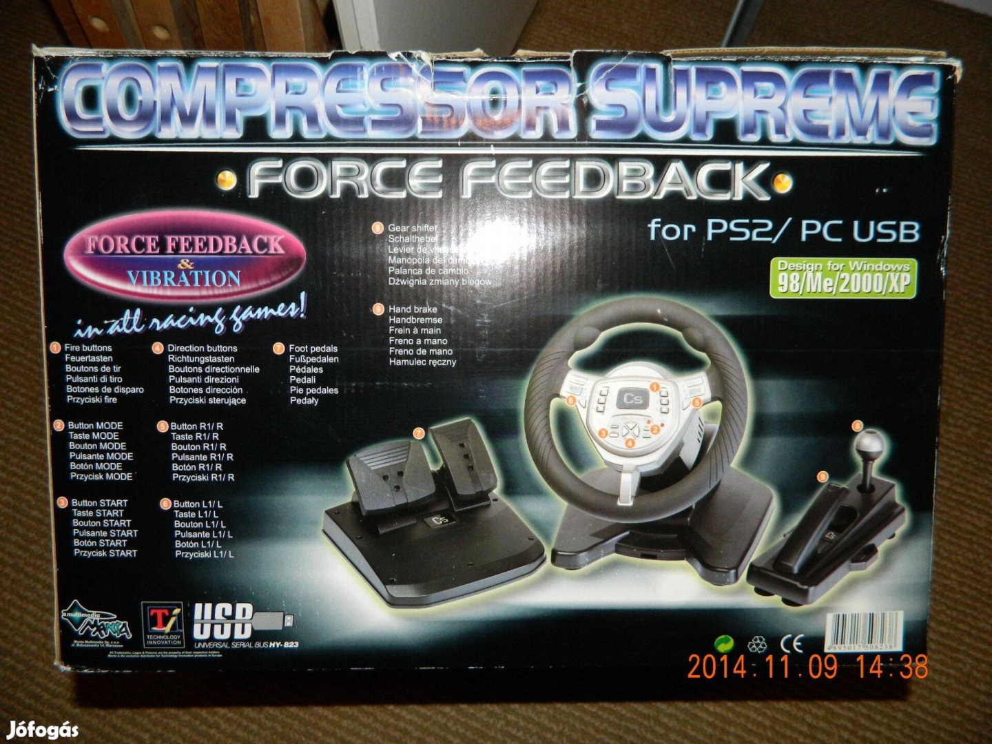 Használt PC/PS2 kormányszett eladó!
