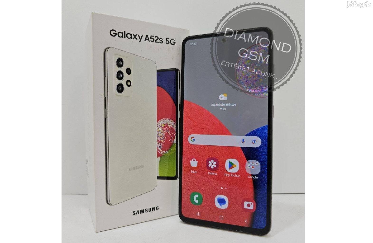 Használt Samsung Galaxy A52s 5G 128GB Dual, Fehér színben,