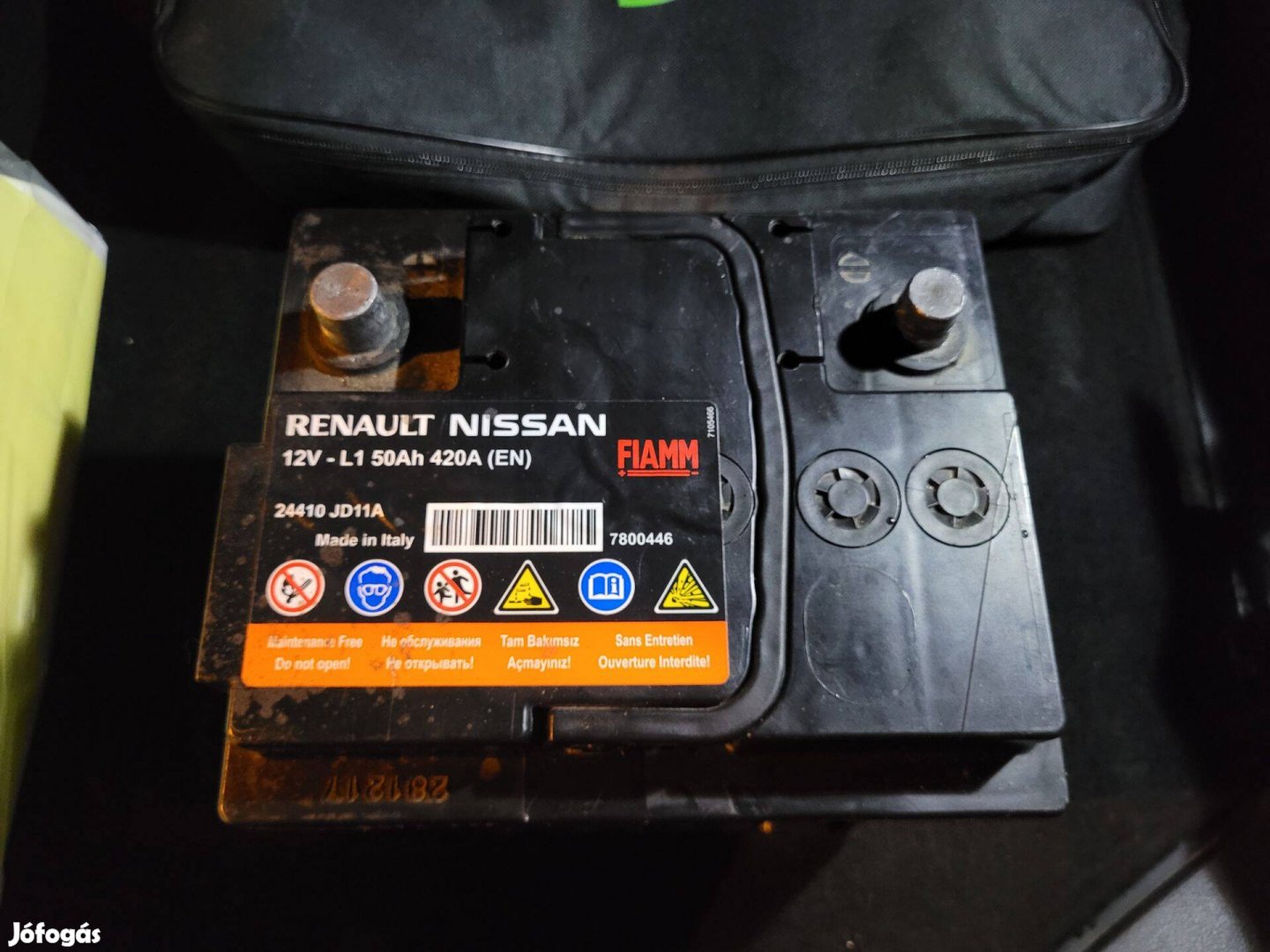 Használt (L1) 12V 50 Ah 420A SLI Akkumulátor