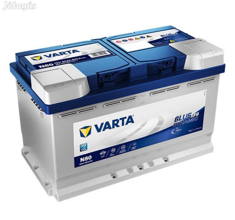 Használt! Varta Blue Dynamic N80 akkumulátor, 12V 80Ah 800A J+