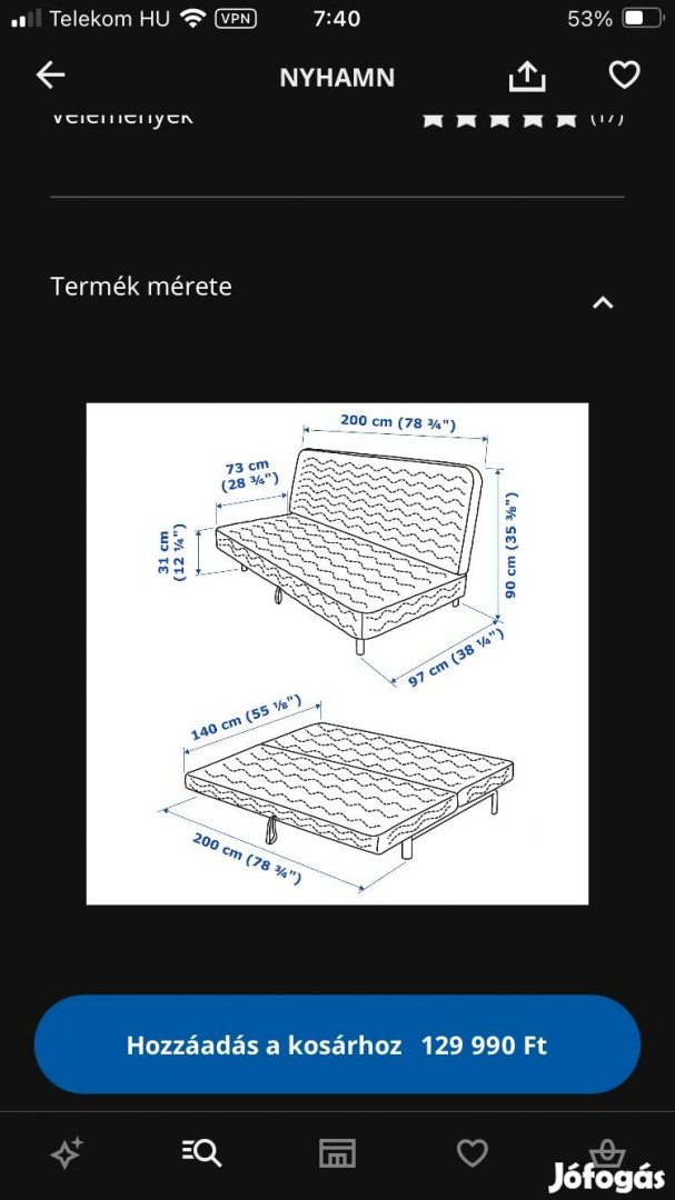 Használt, jó állapotú Kanapéagy