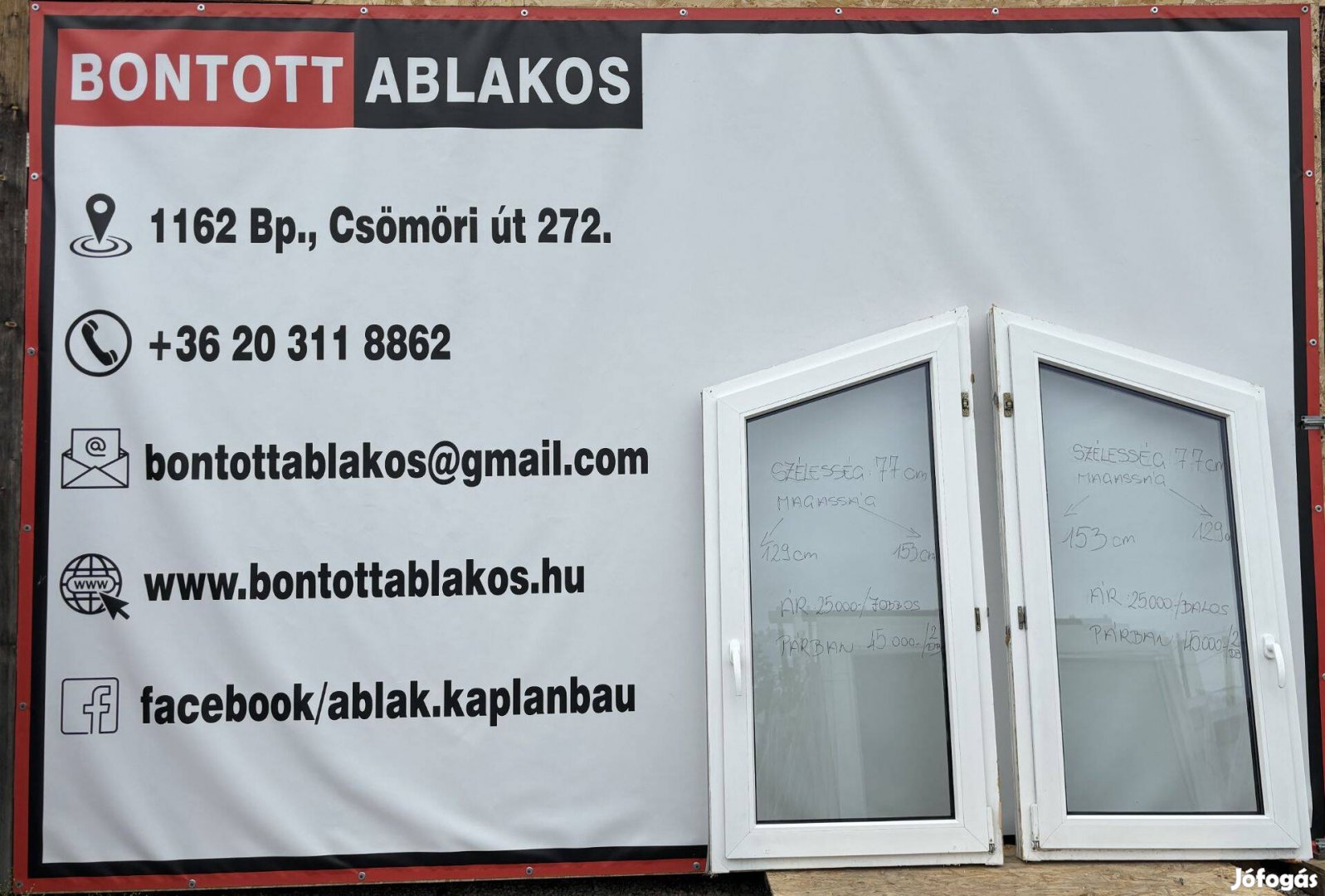 Használt bontott trapéz ablak tetőtérbe 77 x 153