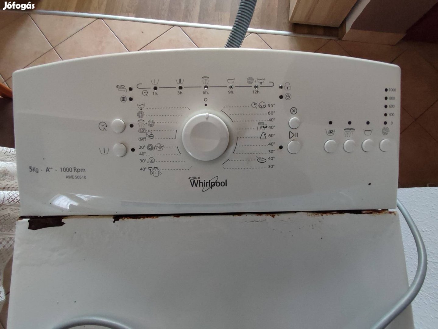 Használt felültöltős mosógép eladó!(Whirlpool)