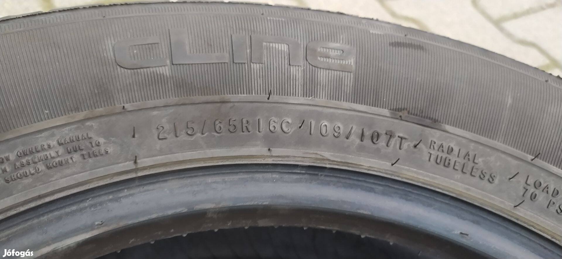 Használt kisteher nyári gumi 215/65 16C eladó