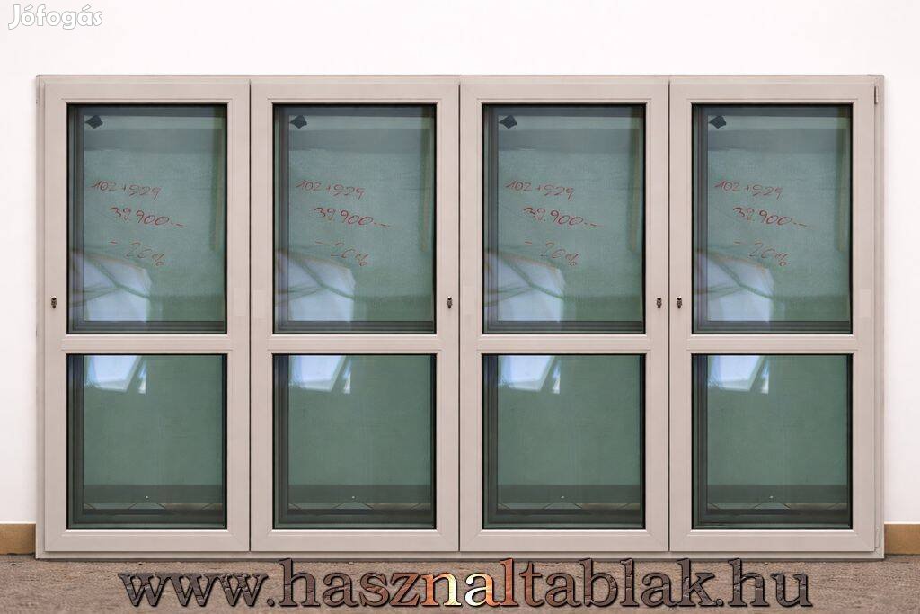 Használt műanyag erkélyajtó sorolmány 4 részes kivitel