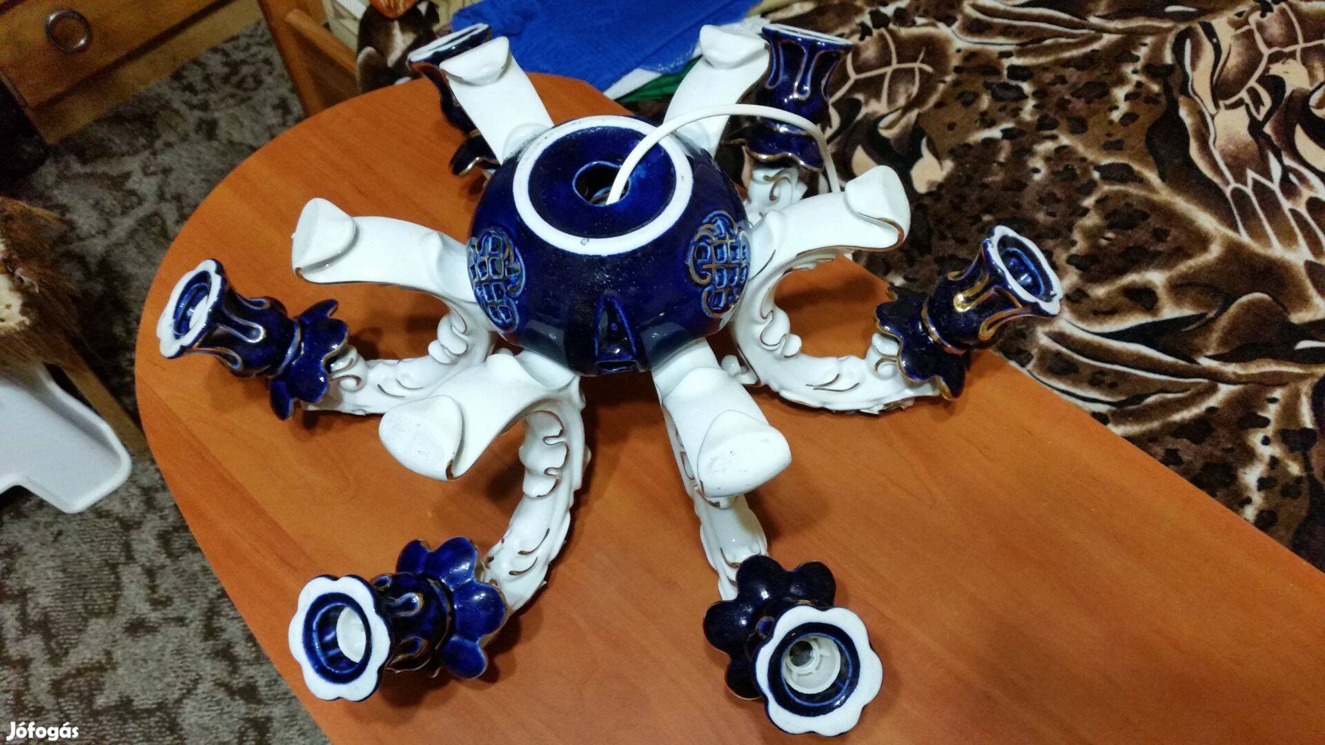 Hat karos, barokk, porcelán csillár + ajándék váza