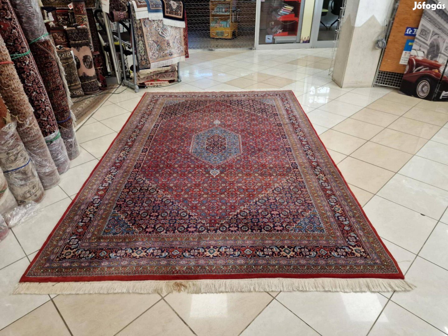 Hatalmas 207x330 indo bidjar kézi csomós gyapjú perzsa szőnyeg MZ505