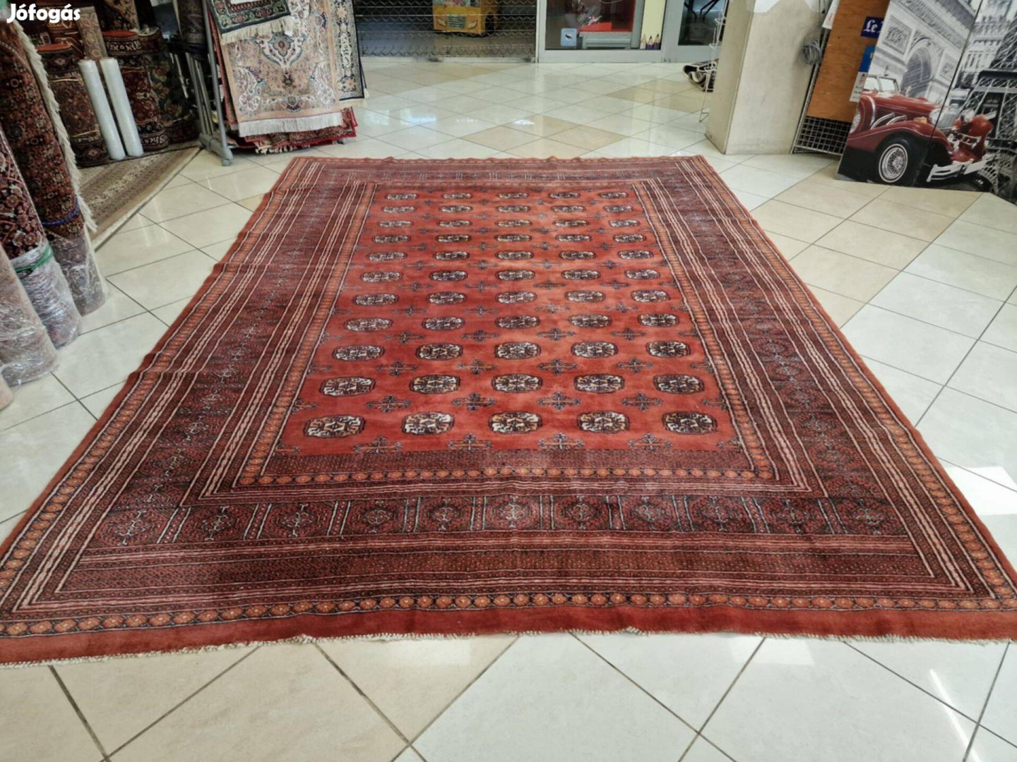 Hatalmas 250x330 pakisztáni bokhara kézi gyapjú perzsa szőnyeg BFZ812