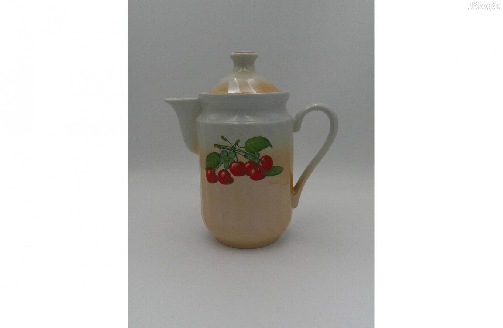 Hatalmas orosz cseresznye mintás porcelán kancsó, kiöntő ( 3 Literes )