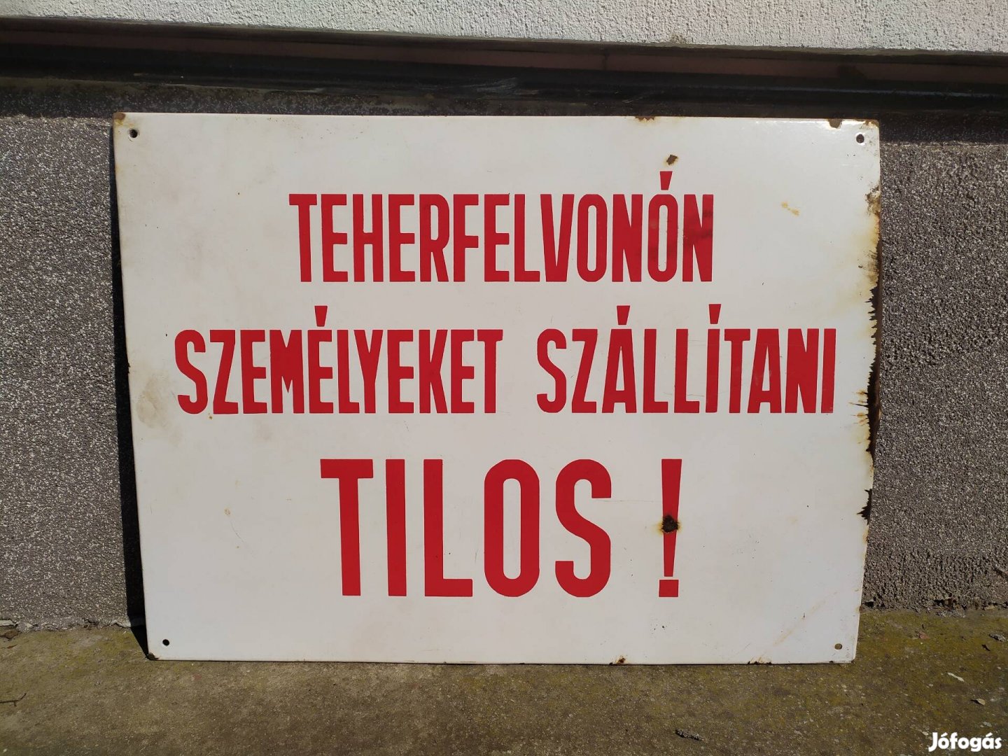 Hatalmas régi festett zománc tábla 60*80 cm