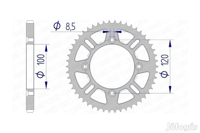 Hátsó fogaskerék Afam alumínium 428 / 49 fog RM / YZ 85