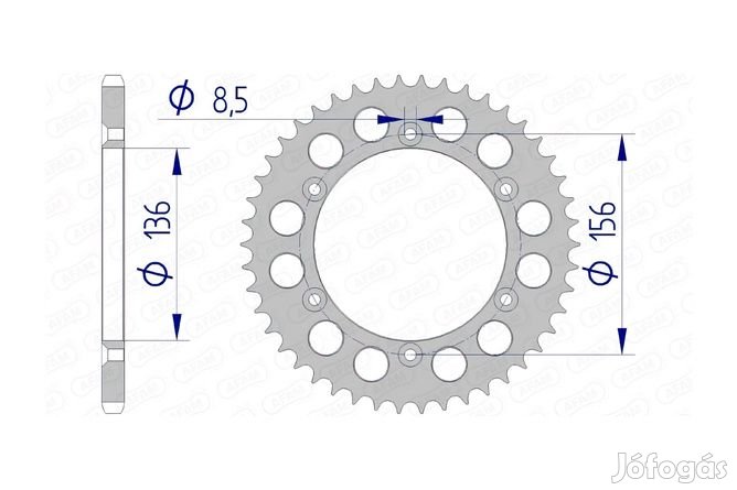 Hátsó fogaskerék Afam alumínium 44 fogas GasGas / Husqvarna