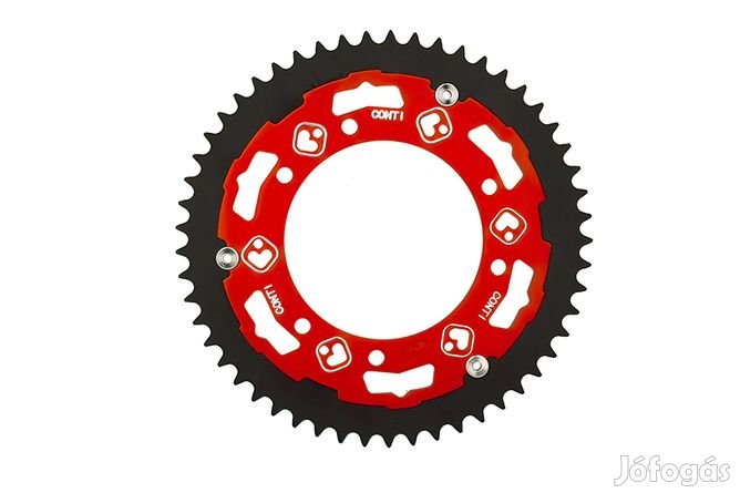 Hátsó fogaskerék kéttónusú piros 53 fog - 420 Conti CHR Rieju MRT