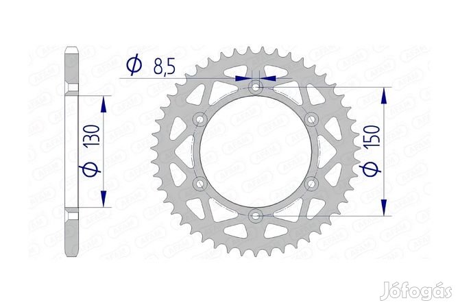 Hátsó lánckerék Afam 48 fogas alumínium Yamaha YZ / YZF