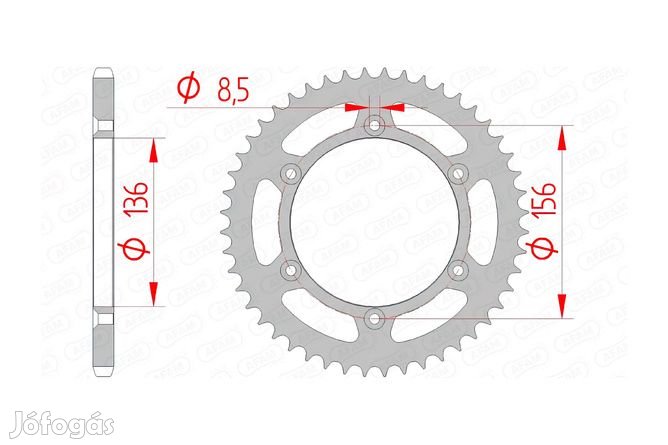 Hátsó lánckerék Afam acél 41 fog Beta / Husqvarna / Sherco