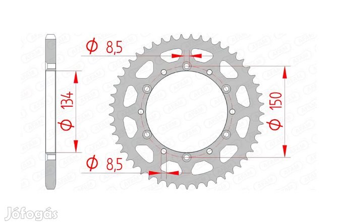 Hátsó lánckerék Afam acél 42 fogú Kawasaki KX / KXF