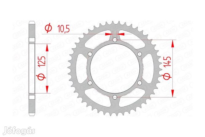 Hátsó lánckerék Afam acél 45 fog XTX 660