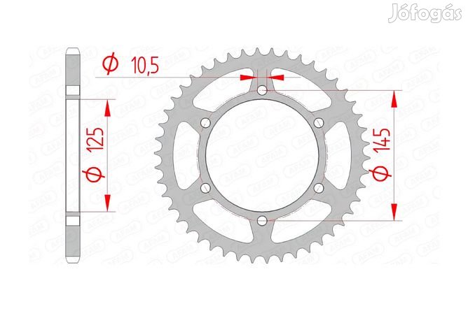 Hátsó lánckerék Afam acél 46 fog XTX 660