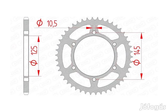 Hátsó lánckerék Afam acél 48 fog XTX 660