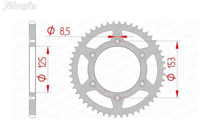 Hátsó lánckerék Afam acél 50 fogas Honda CR / CRF / XR