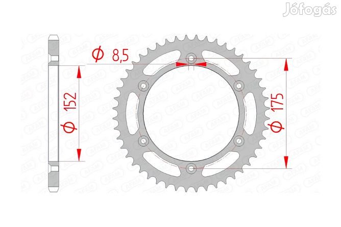 Hátsó lánckerék Afam acél 50 fogas Yamaha YZ 125 / 250