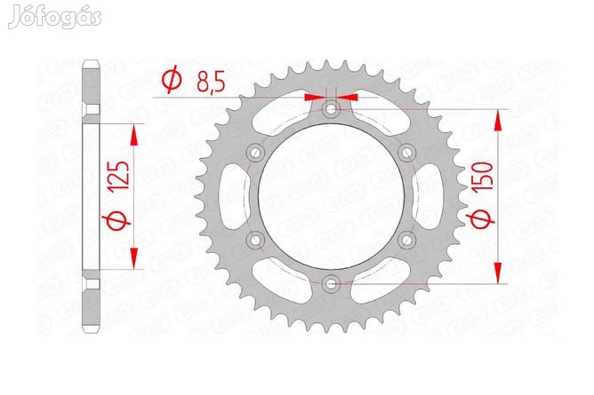 Hátsó lánckerék Afam acél 53 fogú KTM / Husqvarna