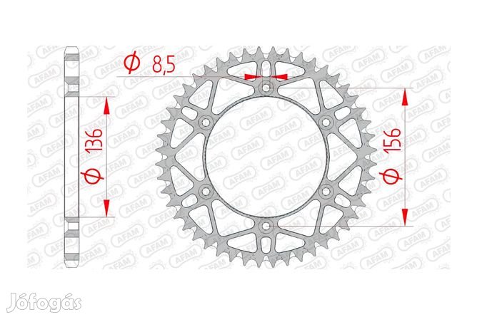 Hátsó lánckerék Afam acél önállóan tisztuló 50 fogas Beta / Sherco