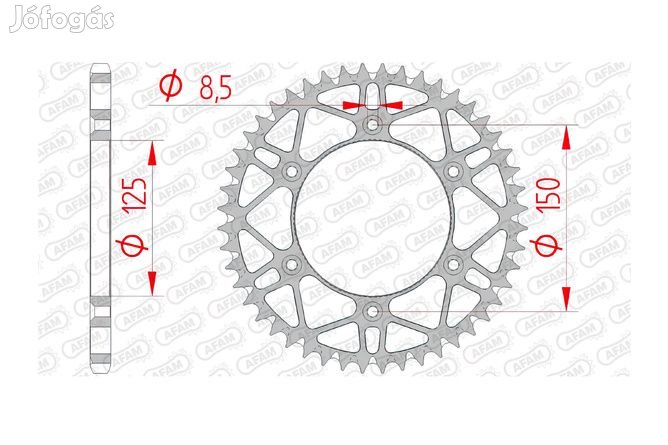 Hátsó lánckerék Afam acél öntisztító 49 fogas KTM / Husqvarna