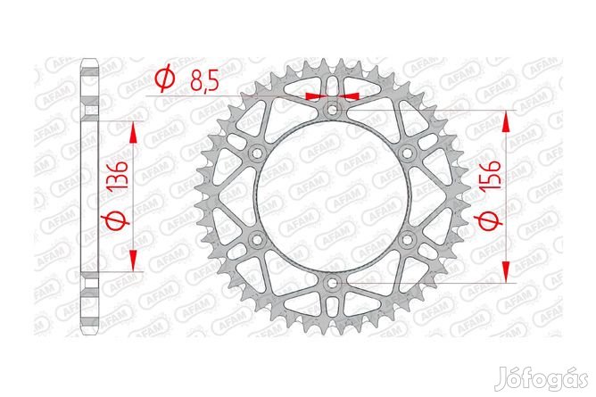 Hátsó lánckerék Afam acél öntisztító 49 fogú Beta / Sherco