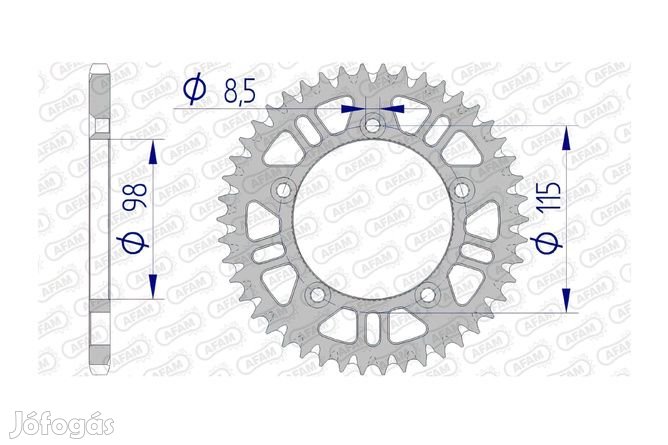 Hátsó lánckerék Afam alumínium 420 / 47 fog TC / SX 65