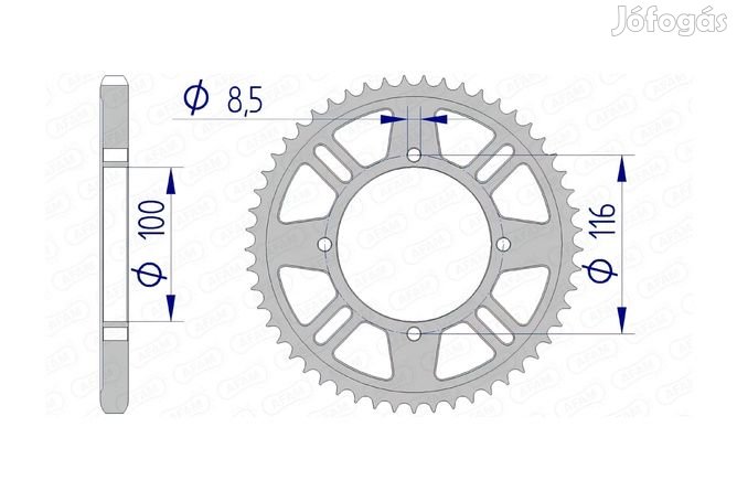 Hátsó lánckerék Afam alumínium 420 / 50 fog KX 80 / 85