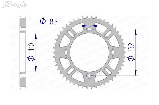 Hátsó lánckerék Afam alumínium 428 / 46 fogú SX / TC 85