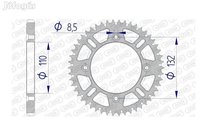 Hátsó lánckerék Afam alumínium 428 / 47 fog SX / TC 85