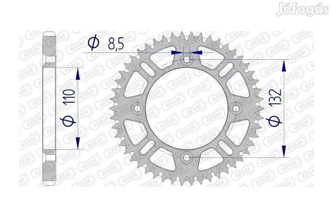 Hátsó lánckerék Afam alumínium 428 / 50 fog SX / TC 85