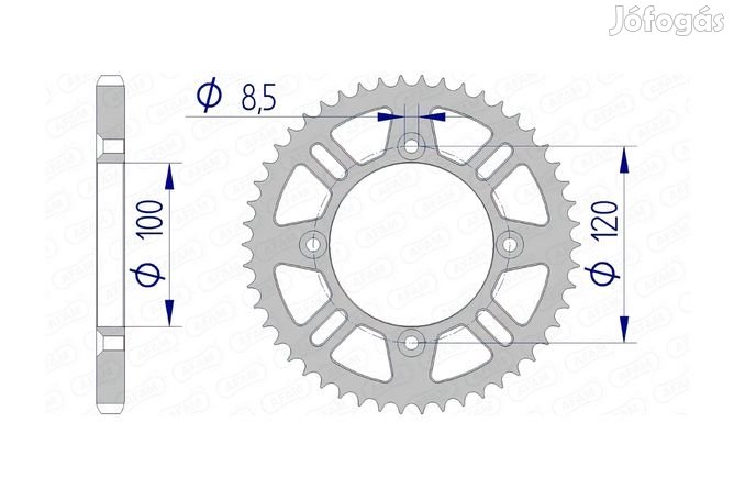 Hátsó lánckerék Afam alumínium 428 / 51 fog RM / YZ 85